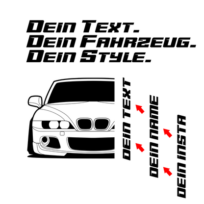 BMW Z3 M E36/7 Hoodie mit individuellem Seitennamen, Car Apparel Design