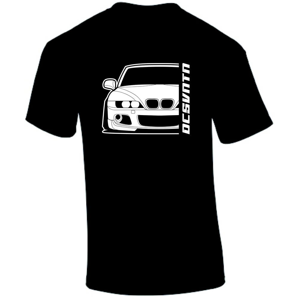 BMW Z3 M E36/7 T-Shirt Vorderseite mit Schriftzug, schwarzes Car Shirt Design
