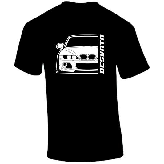 BMW Z3 M E36/7 T-Shirt Vorderseite mit Schriftzug, schwarzes Car Shirt Design