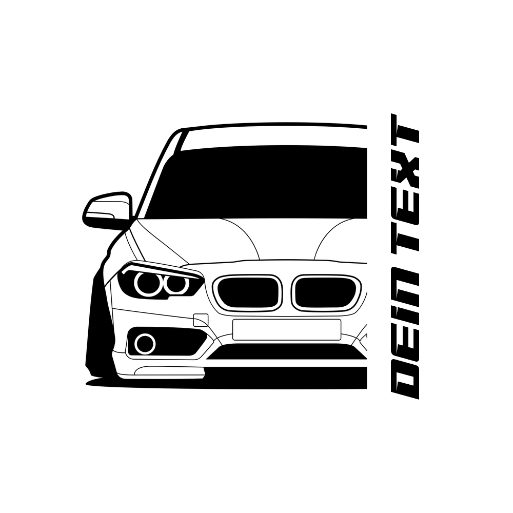 2.	BMW 1er F20 Facelift T-Shirt mit personalisierbarem Seitenschriftzug für BMW Fans