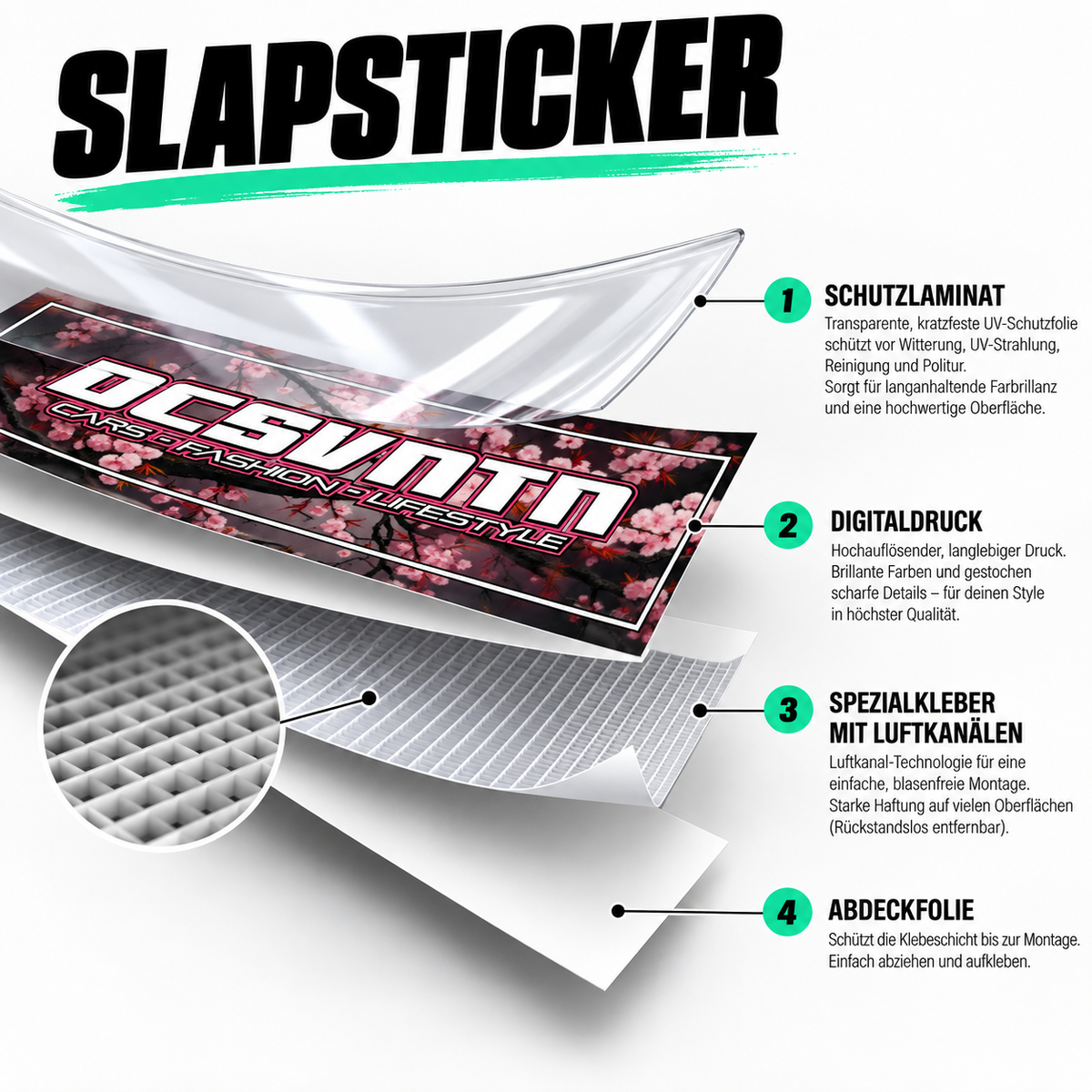 Audi RS4 B5 blue slap sticker