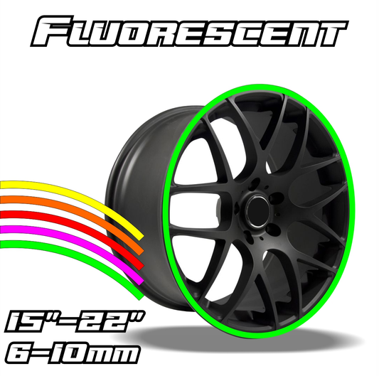 Fluorescent NEON rim decals 15 to 22 inches