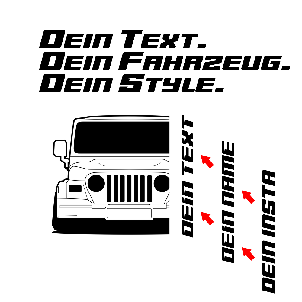 Jeep Wrangler BJ 1998 – personalisierbares Shirt & Hoodie