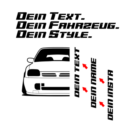 Nissan Micra K11 BJ 1992 – personalisierbares Shirt & Hoodie