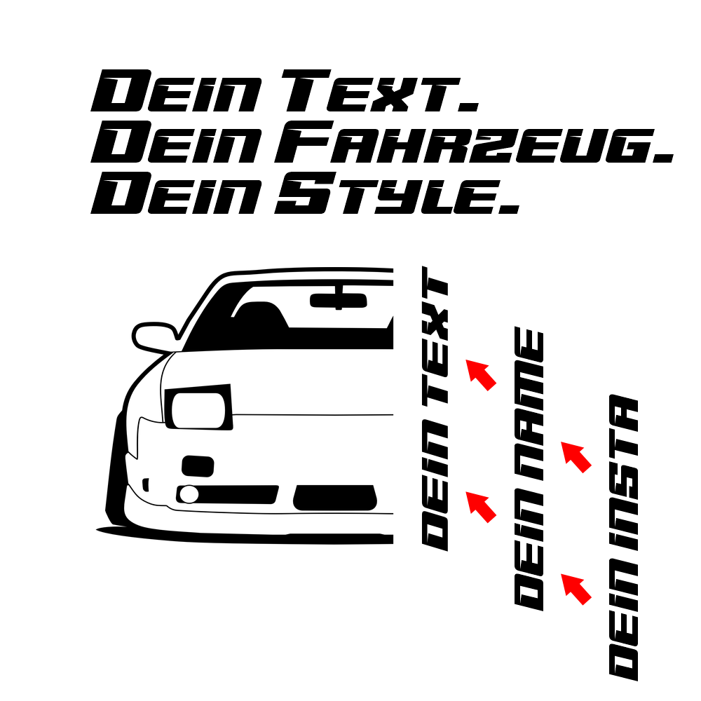 Nissan Silvia S13 240SX BJ 1988 – personalisierbares Shirt & Hoodie