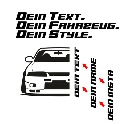 Nissan Skyline R33 GTR BJ 1993 – personalisierbares Shirt & Hoodie