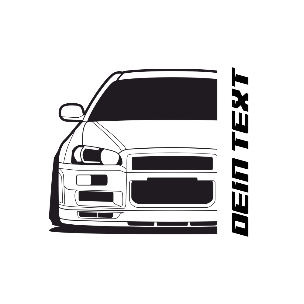 Nissan Skyline R34 GTR BJ 1999 – personalisierbares Shirt & Hoodie