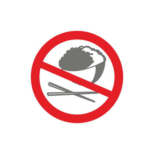 No Rice Sign 10cm Sticker