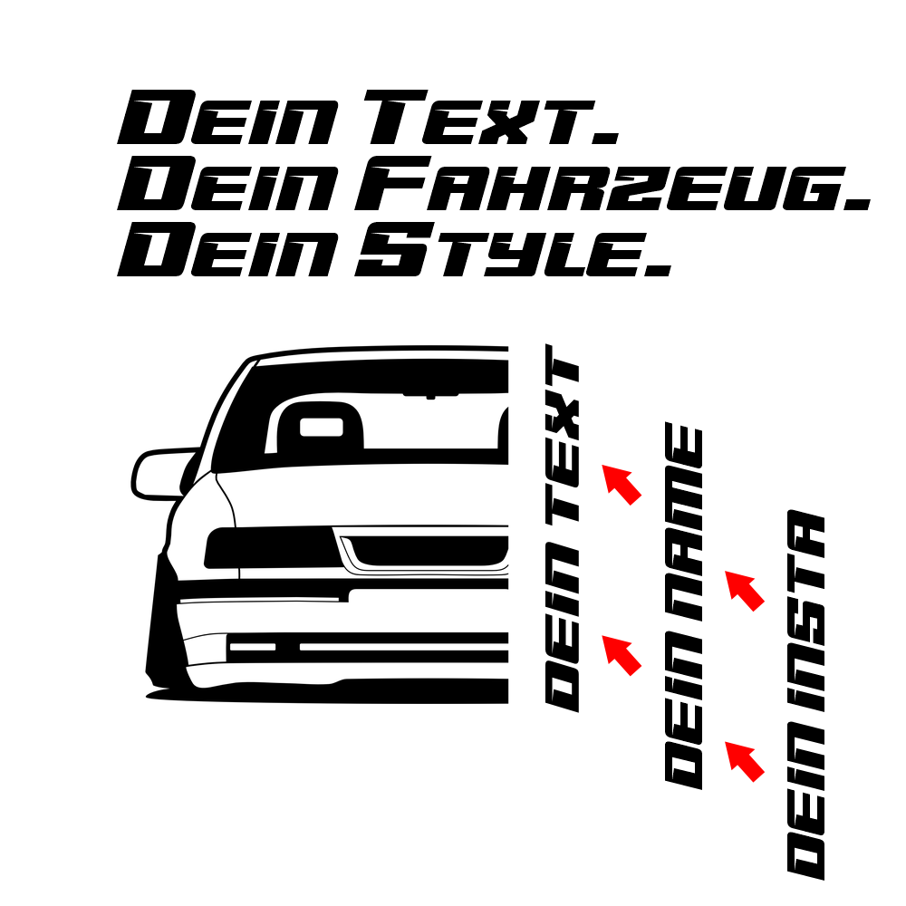Opel Vectra A BJ 1988 – personalisierbares Shirt & Hoodie