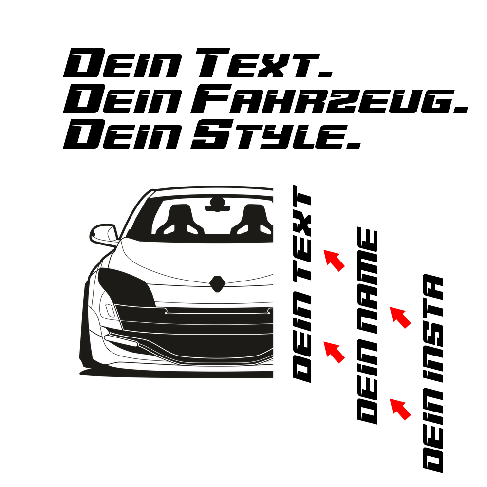 Renault Megane III RS Vorfacelift BJ 2008 – personalisierbares Shirt & Hoodie