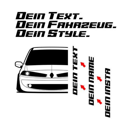 Renault Megane II BJ 2006 – personalisierbares Shirt & Hoodie