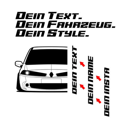 Renault Megane II RS BJ 2006 – personalisierbares Shirt & Hoodie