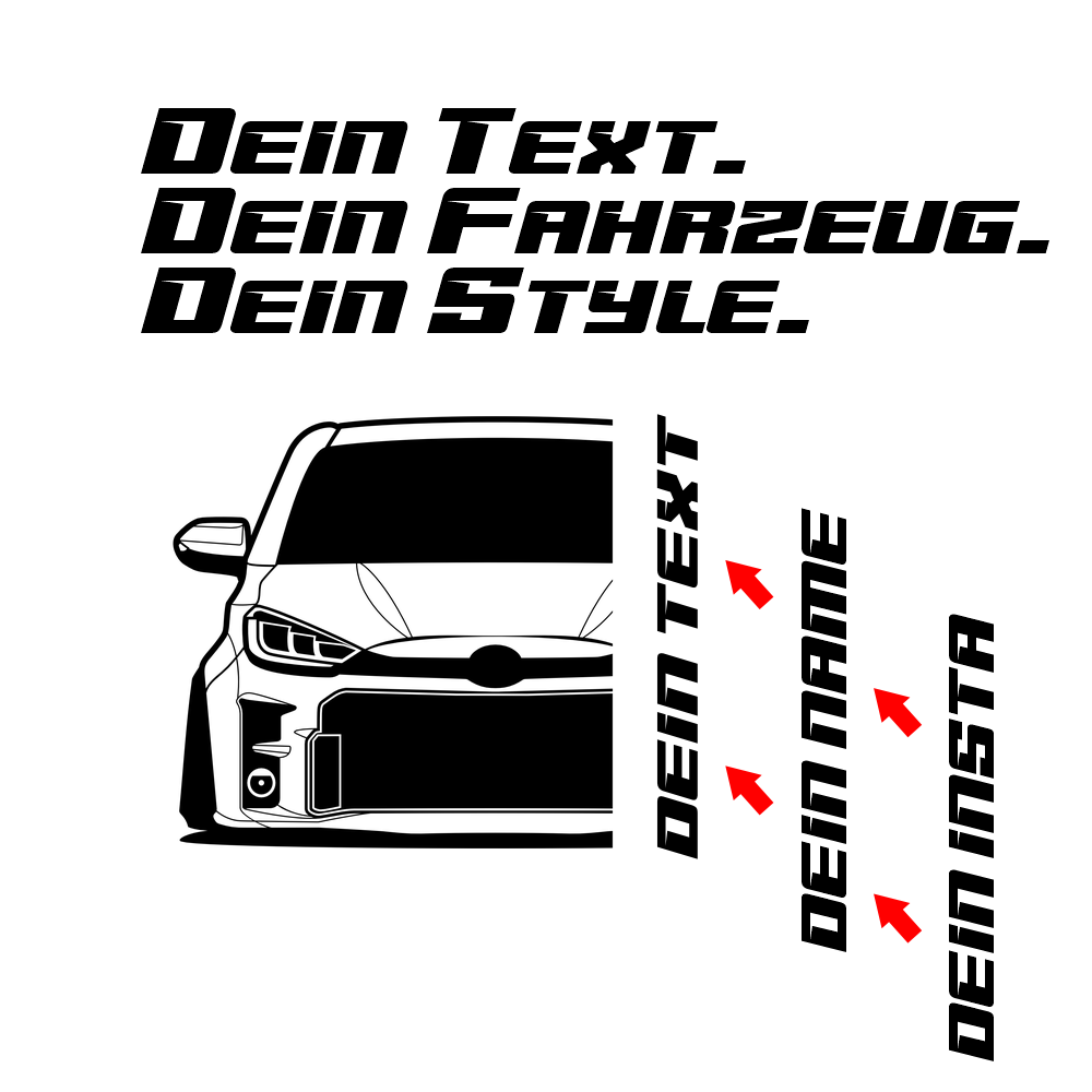 Toyota Yaris GR BJ 2020 – personalisierbares Shirt & Hoodie