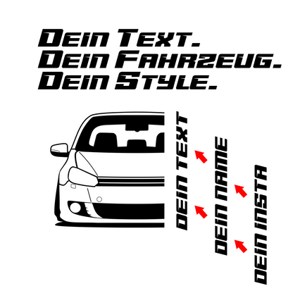 VW Golf MK6 BJ 2008 – personalisierbares Shirt & Hoodie