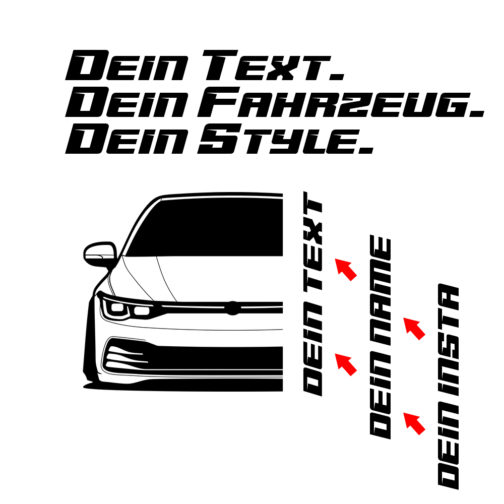 VW Golf MK8 BJ 2019 – personalisierbares Shirt & Hoodie