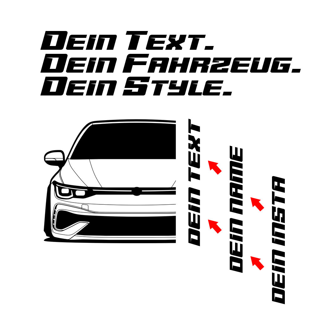 VW Golf R MK8 BJ 2020 – personalisierbares Shirt & Hoodie