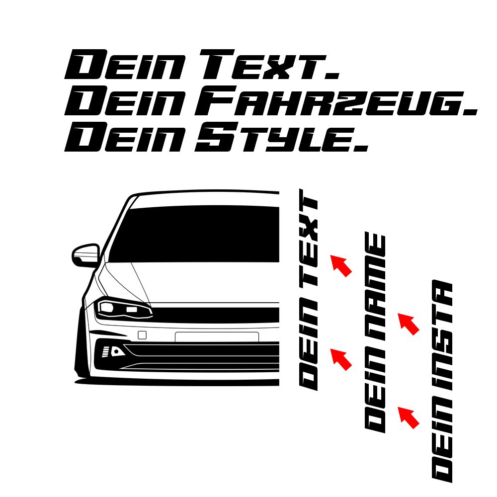 VW Polo GTI 2G MK6 BJ 2019 – personalisierbares Shirt & Hoodie