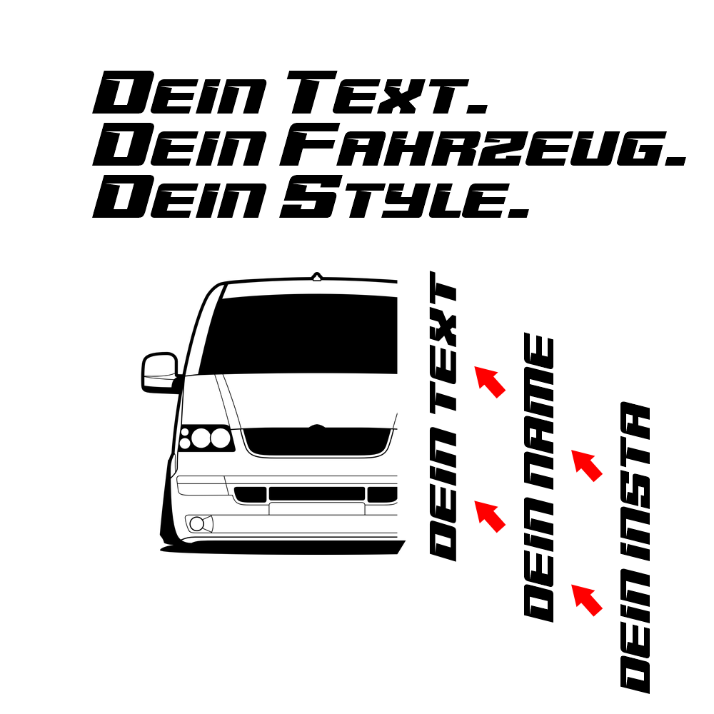 VW Multivan II T5 BJ 2003 – personalisierbares Shirt & Hoodie