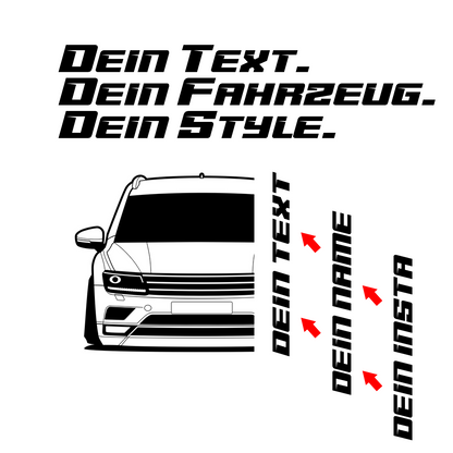 VW Tiguan II BJ 2016 – personalisierbares Shirt & Hoodie