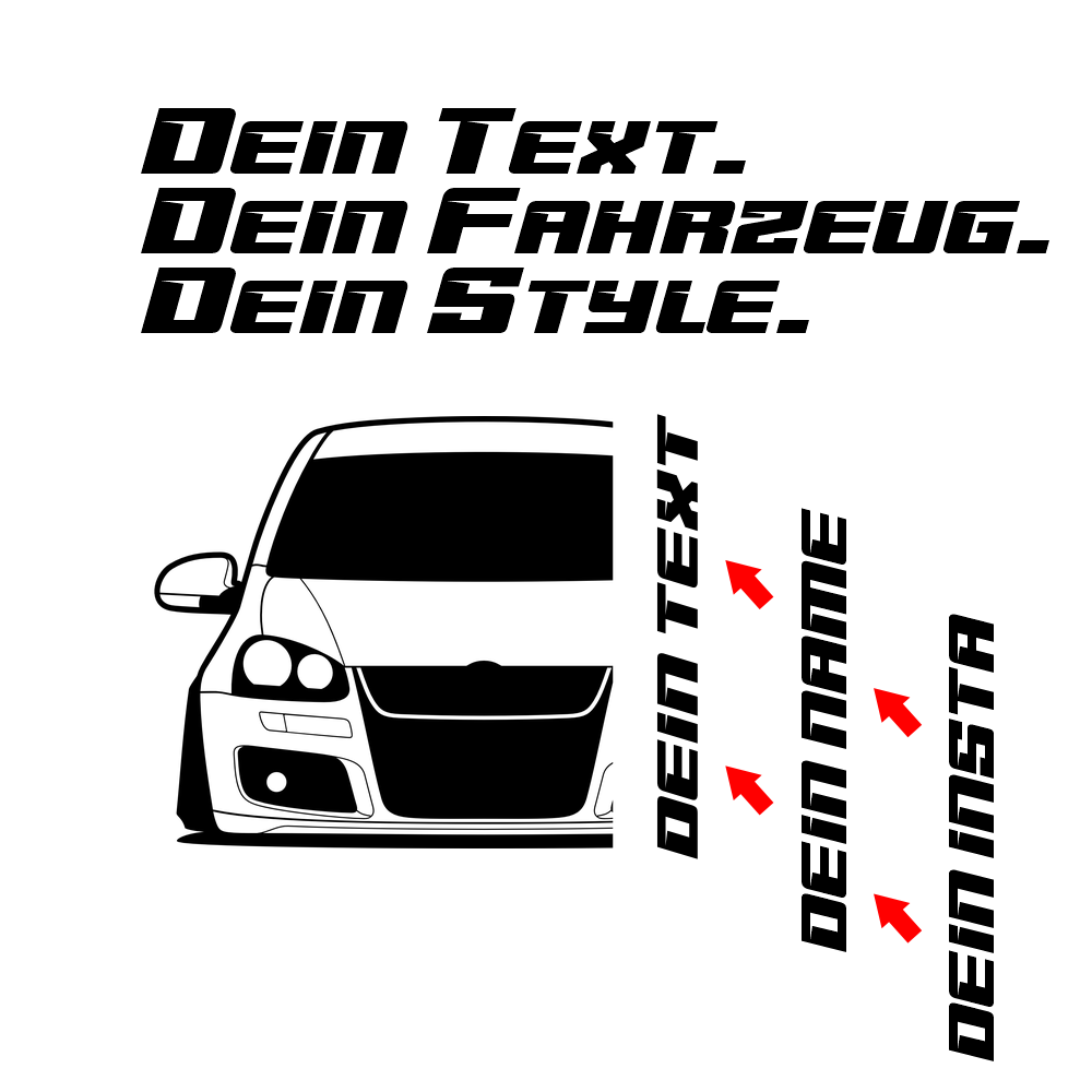 VW Golf V GTI 1J BJ 2004 – personalisierbares Shirt & Hoodie