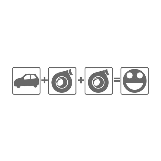 auto (plus) turbo (plus) turbo (gleich) fun Sticker 17 cm