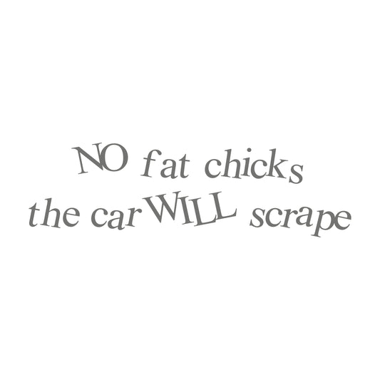 No Fat Chicks Car Will Scrape Abstrackt
